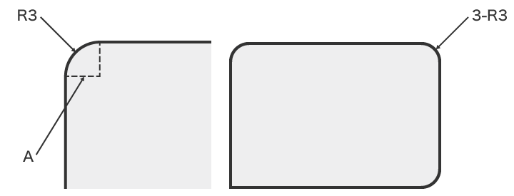 Example of specifying a rounded corner