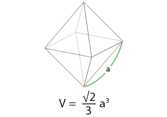 V = {\frac{\sqrt{2}}{3}}{a^3}