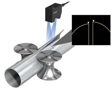 Example 3: Welding position measurement of ERW pipes