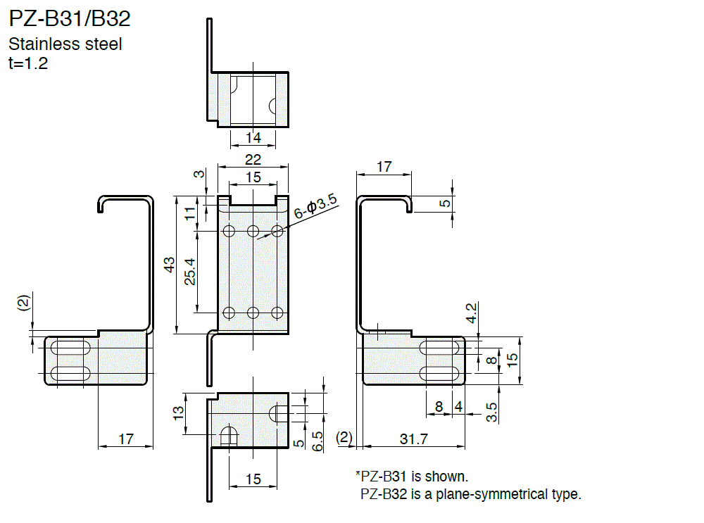 PZ-B31/32 Dimension