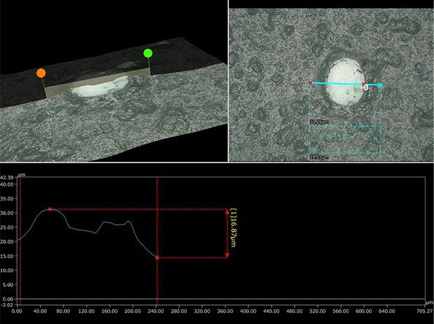 Paint defects can be measured in 3D.