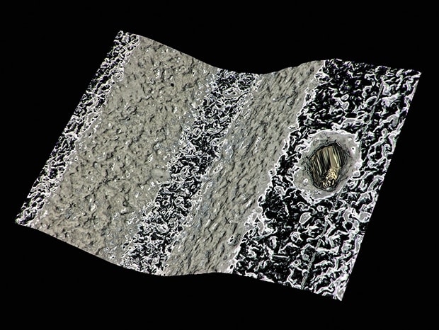3D shape of a cast hole (200x)