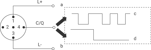 Pin assignment and communication mode of an M12 connector