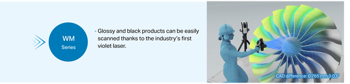 WM Series: Glossy and black products can be easily scanned thanks to the industry’s first violet laser.