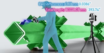 CAD differences: 0.98 mm 0.0386” Total length: 10001.05 mm 393.74”
