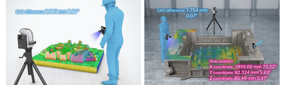 CAD difference: 0.213 mm 0.01". CAD difference: 1.754 mm 0.07", Hole position X coordinate: 1859.69 mm 73.22", Y coordinate: 92.324 mm 3.63", Z coordinate: 85.48 mm 3.37"