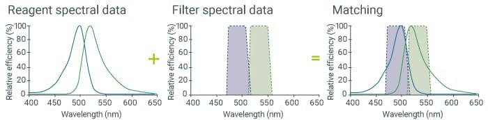 Match the fluorescence filter with the reagent.