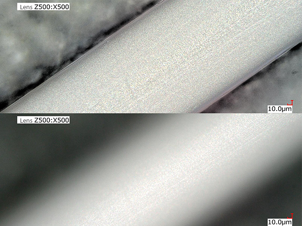 VH-Z500, 500×, coaxial illumination + HDR Upper : Depth composition Lower : Normal image