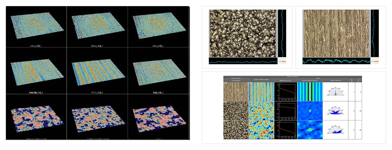 These images are measured by KEYENCE Optical Profilometer.