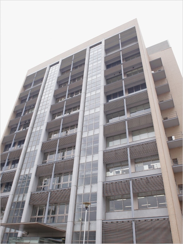 Image: This Chiba University building for comprehensive medical and pharmacological research...