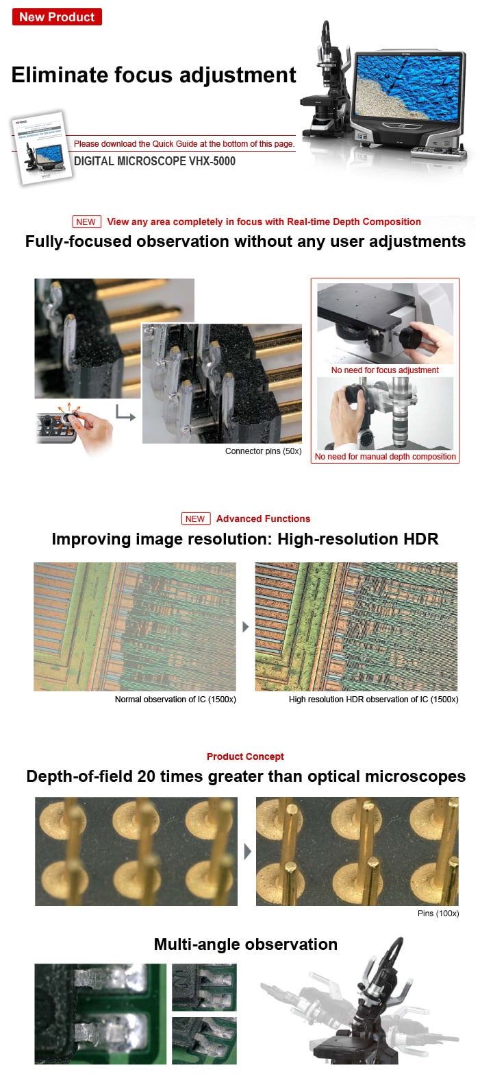 VHX-5000 Series Digital Microscope Quick Guide (English)