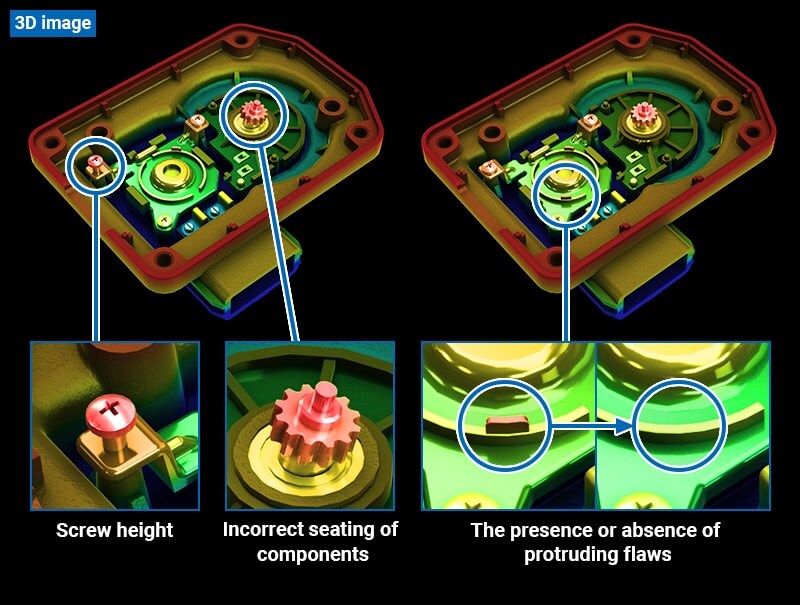 [3D image] Screw height / incorrect seating of components / the presence or absence of protruding flaws