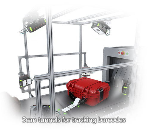 Scan tunnels for tracking barcodes