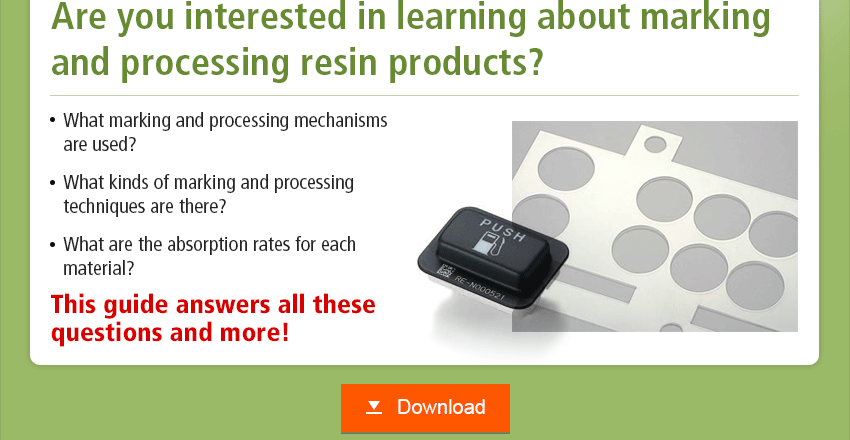 Are you interested in learning about marking and processing resin products? What marking and processing mechanisms are used? What kinds of marking and processing techniques are there? What are the absorption rates for each material? This guide answers all these questions and more! Download