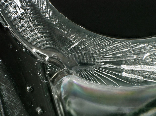 Observation of a fractured surface of a molded product (50x)