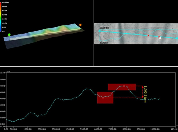 3D shape and profile measurement of surface condition