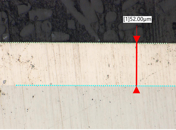 Cross-section measurement of plating