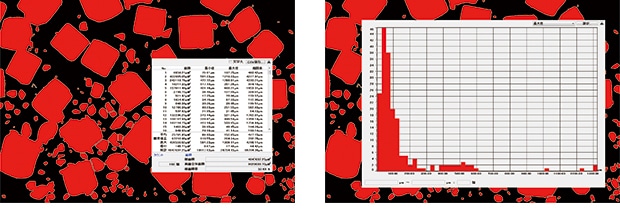 Binary processing (table and histogram of measurement results)