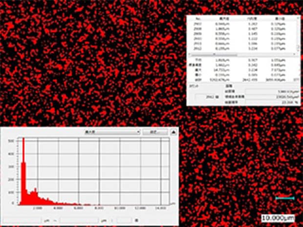 Automatic area measurement of toner adhesion (2000x)