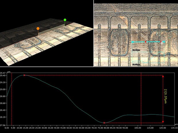 3D shape and profile measurement of a thermal printhead