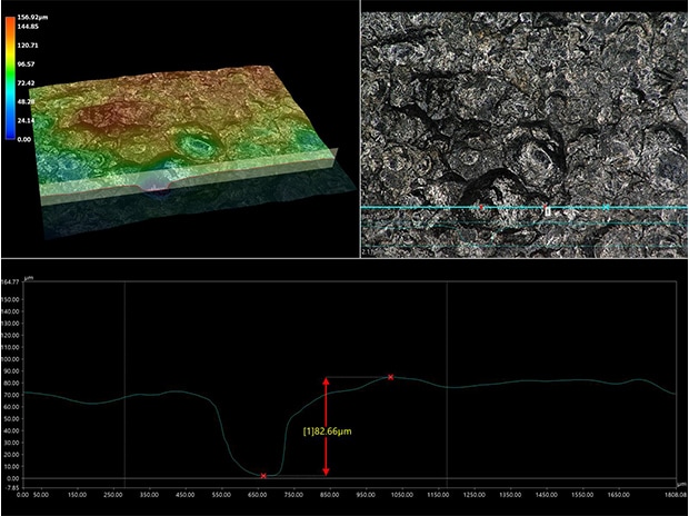 VH-Z20, 200×, ring illumination, 3D measurement image