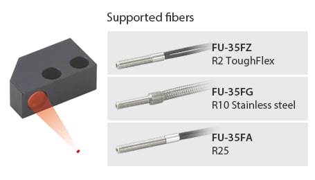 [Supported fibers] FU-35FZ R2 ToughFlex / FU-35FG R10 Stainless
                                                steel / FU-35FA R25
