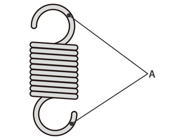Tension coil spring A: Hooks