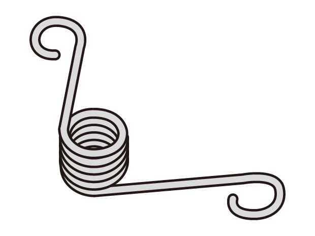 Torsion coil spring (with hooks)
