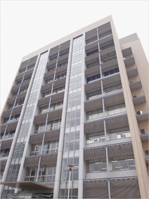 Image: This Chiba University building for comprehensive medical and pharmacological research...
