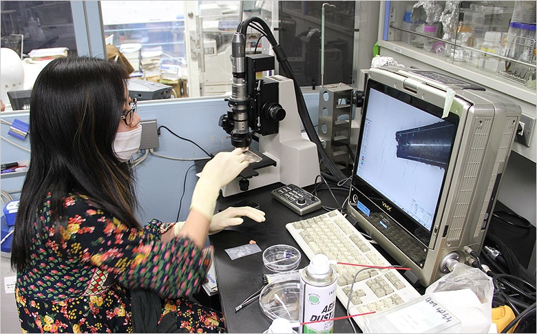 Image: The VHX digital microscope is often used for...