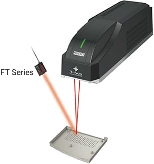 You can detect the presence of marking with KEYENCE's FT Series Digital Infrared Temperature Sensor.