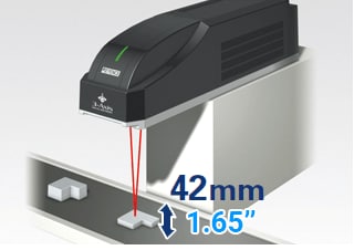 Marking with a 3D laser marker at focal distances up to 42 mm (1.65")