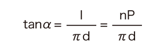 Thread Lead Angle (tan α)