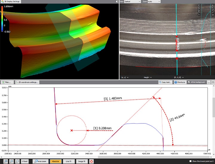 Undercut measurement for a bearing