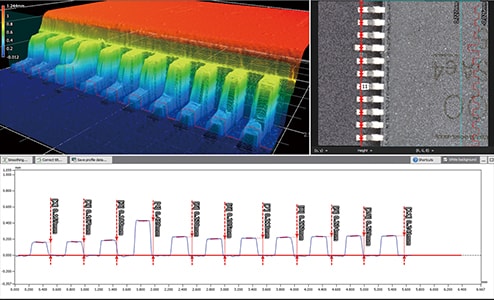 Batch measurement of lead lifting, color map display, and profile measurement