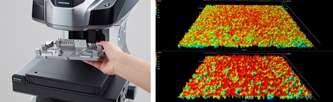 Advantage 1: Capable of measuring a wide area of up to 200 mm x 100 mm (7.87" × 3.94").