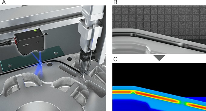 Image of 3D shape inspection of sealant (sealer, primer)