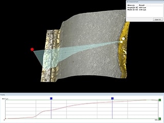 Appearance inspection of pacemaker component surface and side wall of hole (500x)