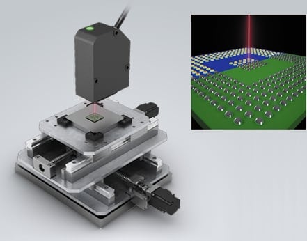 Example of a conventional 1D displacement sensor and a stage moving system