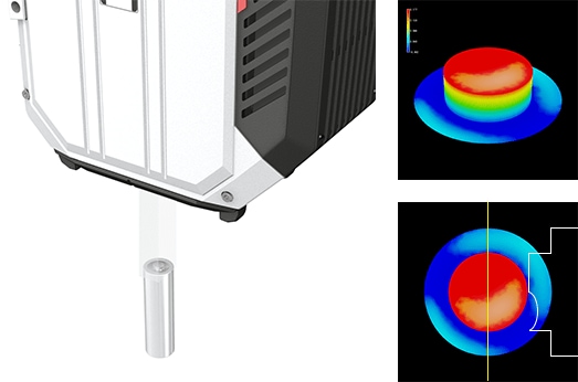 Height/inclination measurement of battery sealing plates (lids) with the WI-5000 Series