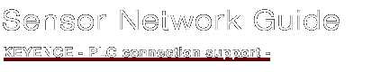 Sensor Network Guide - PLC connection support -