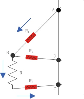 Why is a three-wire resistance thermometer not affected by the conductor resistance?