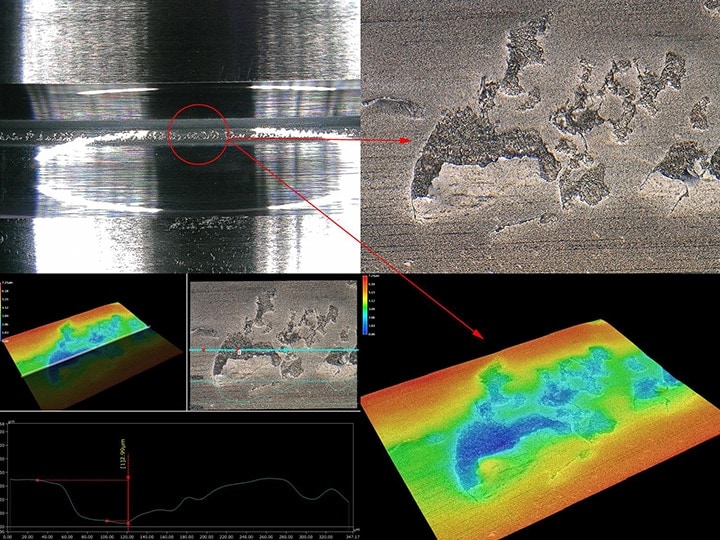 Oil seal part of an impeller shaft (surface-magnified observation, 3D shape measurement, entire shape)