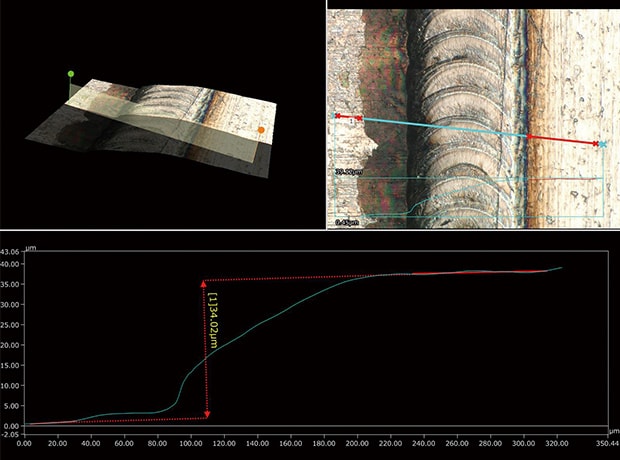 3D shape and profile measurements of weld beads