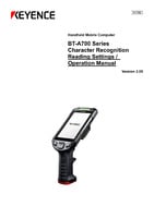 BT-A700 Series Character Recognition Reading Setting, Operation Manual