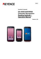 DX-A600/A400/W600 Character Recognition Reading Setting, Operation Manual