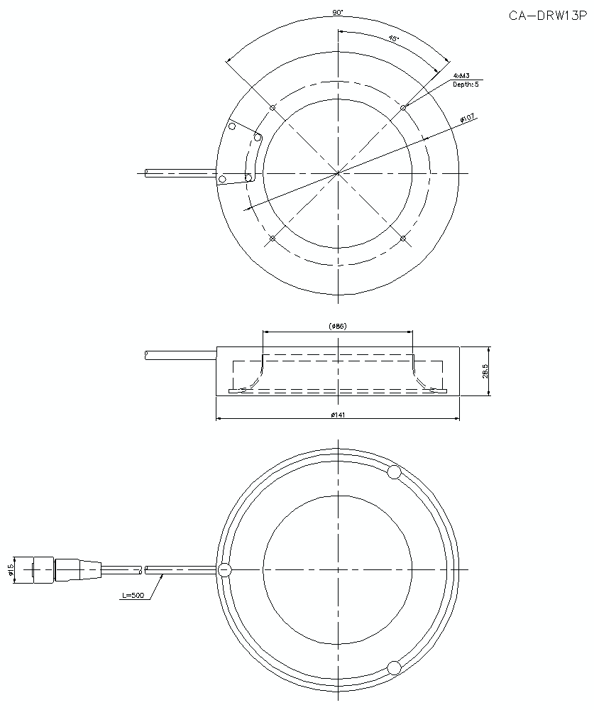 CA-DRW13P Dimension