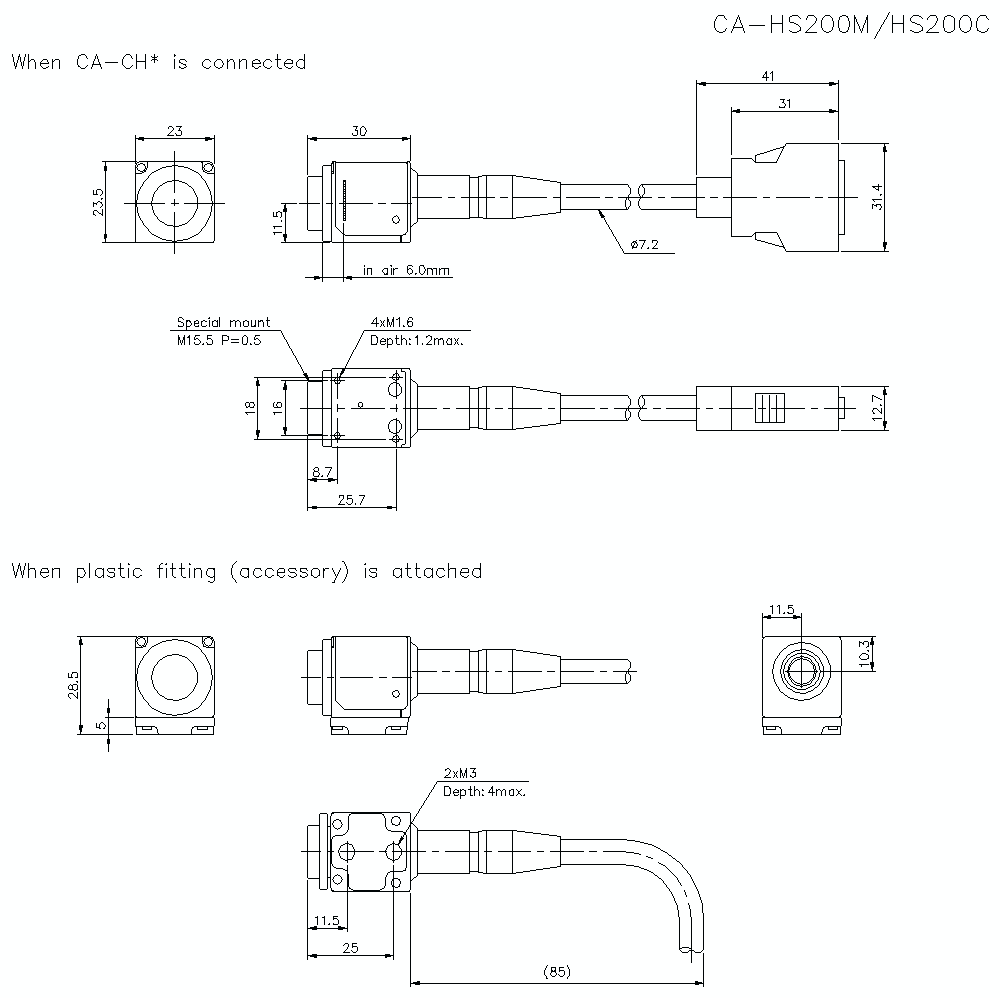 CA-HS200C/M Dimension