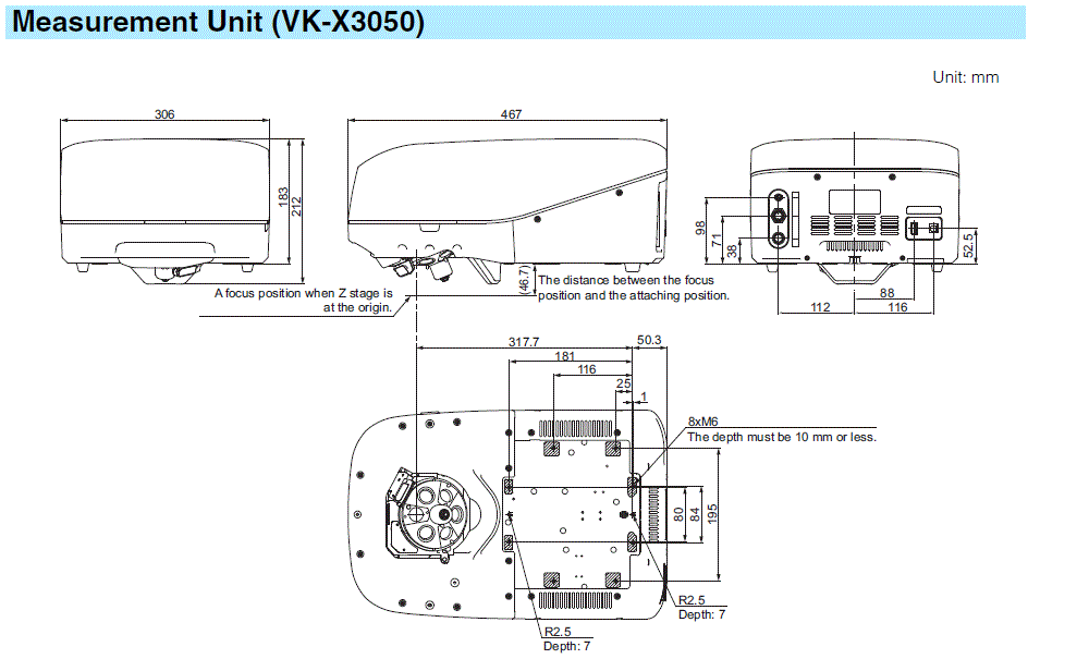 VK-X3050 Dimension