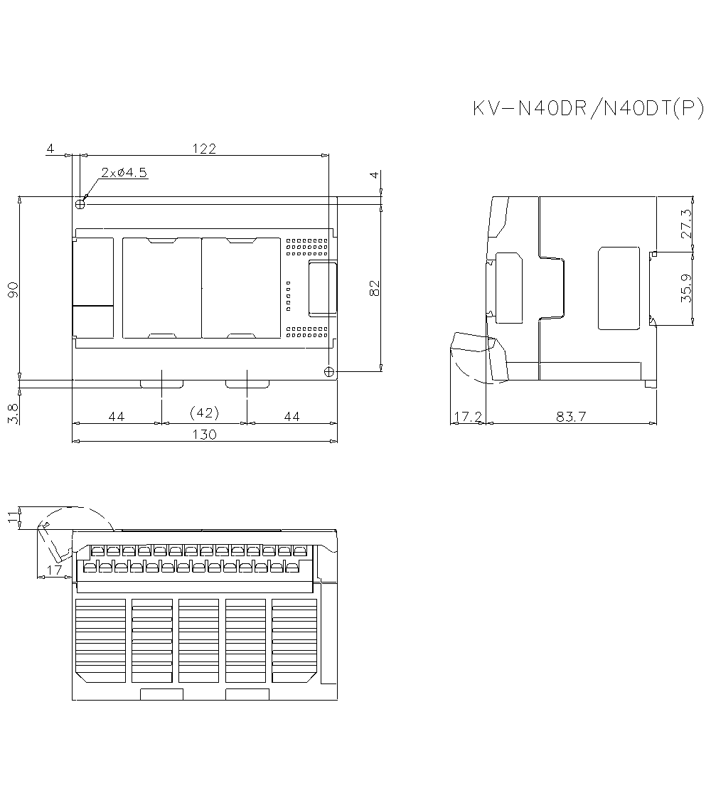 KV-N40DR/N40DT/N40DTP  Dimension